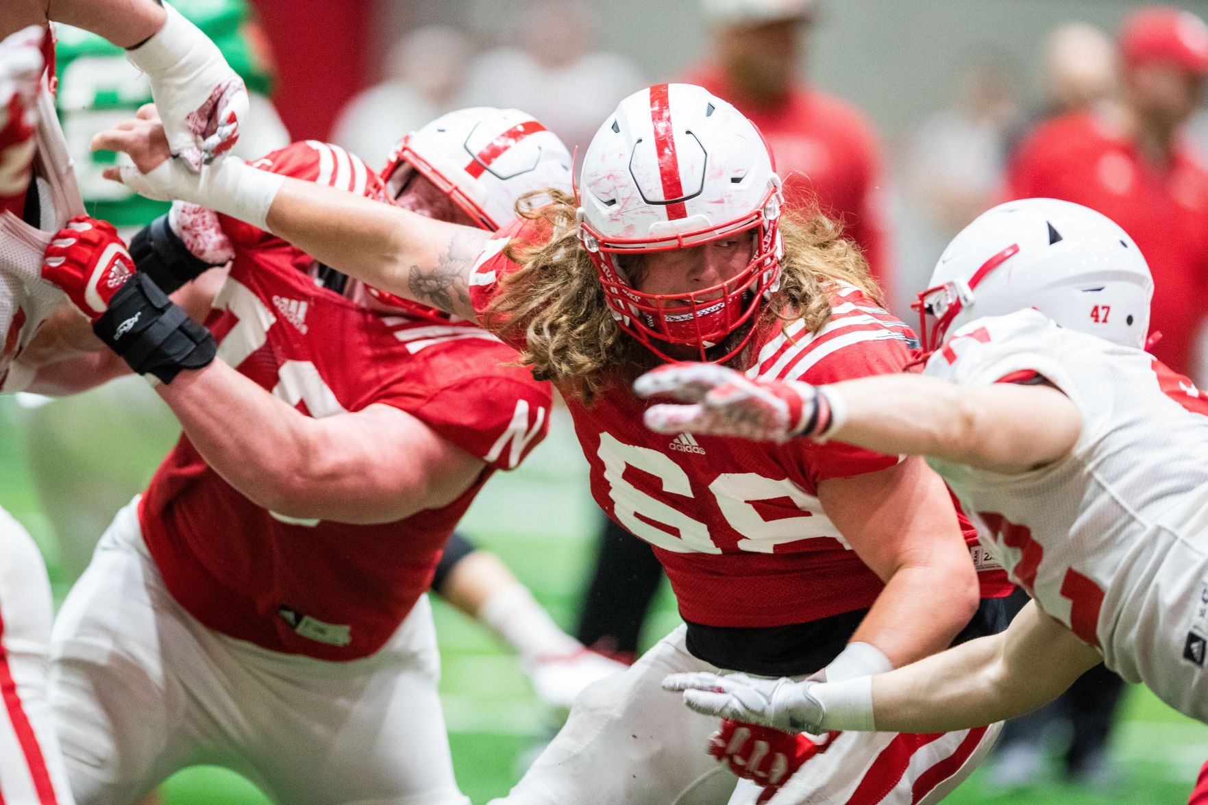 Nebraska worked through practice on April 3, 2019 in Lincoln.